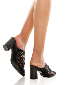 Alternative view of MULE ΜΑΥΡΟ ΜΕ ΠΛΕΚΤΟ ΣΧΕΔΙΟ