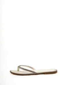 Alternative view of Ασημί Flat Σανδάλια με Ζιργκόν