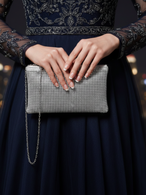 Τσάντα με στρας και αλυσίδα