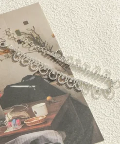 Alternative view of Δαντελένιο βραχιόλι ποδιού Vintage στυλ με στρας