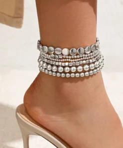 Σετ 6 τεμαχίων Beaded Stretch Anklets Set