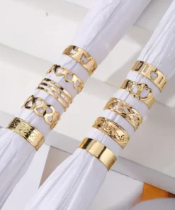 Alternative view of 10τμχ Σετ Gold Γεωμετρικό Δαχτυλίδι Ποδιών Summer Foot Ring