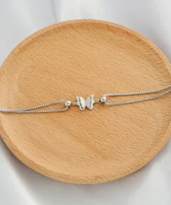 Alternative view of Ασημένιο βραχιόλι πεταλούδας, υποαλλεργικό