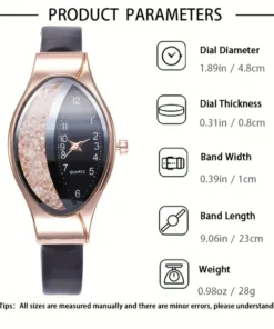 Alternative view of Μαύρο Ρολόι Quicksand Oval Pointer Quartz Casual