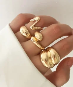 Σετ δαχτυλιδιών από κράμα με vintage - Gold