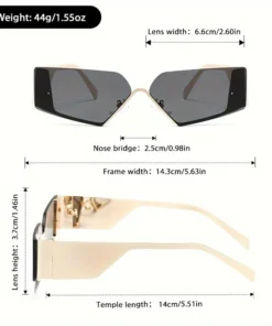 Alternative view of Μοντέρνα Άσπρα γυαλιά ηλίου Cat-Eye με μεταλλικό σκελετό