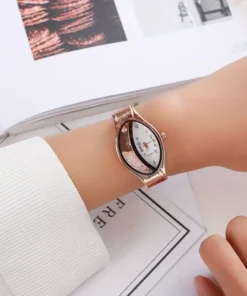Alternative view of Ασπρο Ρολόι Quicksand Oval Pointer Quartz Casual