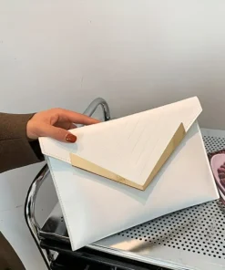 Alternative view of Τσάντα Άσπρη φάκελος από δερματίνη PU