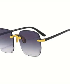 Alternative view of Μεγάλα τετράγωνα γυαλιά χωρίς στεφάνη (Goldenframe gradient gray lens)