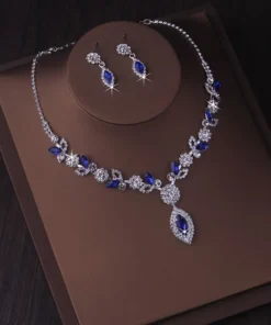 Σετ κοσμημάτων Silver, Κολιέ Και Σκουλαρίκια Γάμου The Bride's