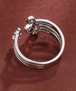 Alternative view of Γαλλικού στυλ δαχτυλίδι silver μανσέτας με σχέδιο μουσικής