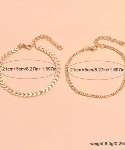 Alternative view of Σετ 2 Τμχ Απλή Αλυσίδα Αεροπλάνου gold