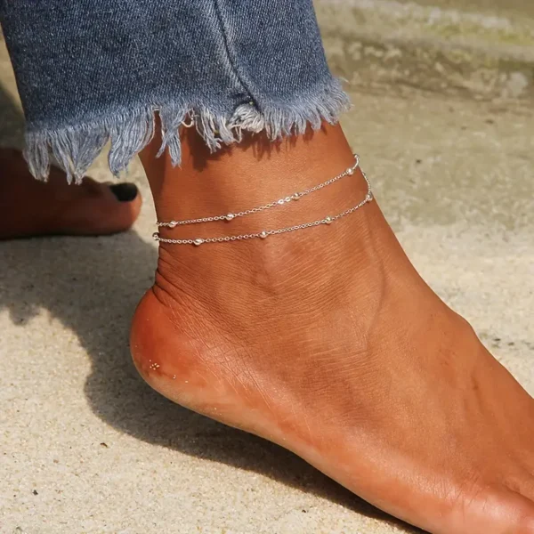 Εlegant Vintage Style silver Αλυσίδα αστραγάλου