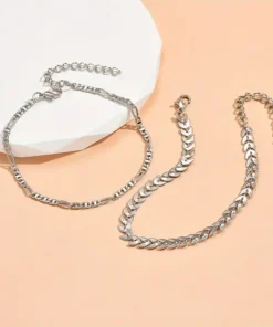 Alternative view of Σετ 2 Τμχ Απλή Αλυσίδα Αεροπλάνου silver