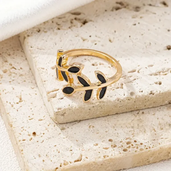 Φύλλο Email Zinc Alloy Δαχτυλίδι - Image 2