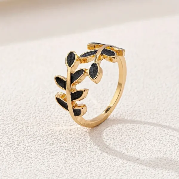Φύλλο Email Zinc Alloy Δαχτυλίδι - Image 3