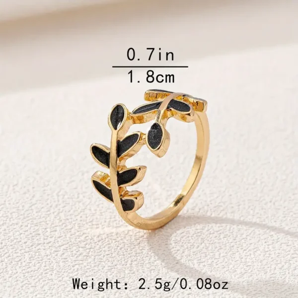 Φύλλο Email Zinc Alloy Δαχτυλίδι - Image 4