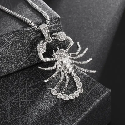 Trendy Zircon Golden Scorpion μενταγιόν SILVER