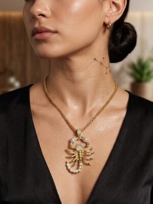 Trendy Zircon Golden Scorpion μενταγιόν GOLD
