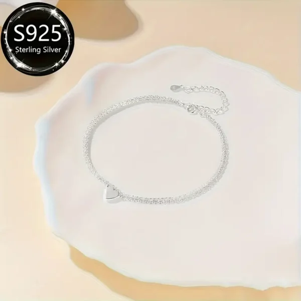 S925 διπλη αλυσιδα Καρδιά - Image 3