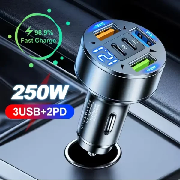 250W φορτιστής με γρήγορο φόρτιση PD QC3.0 USB C
