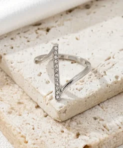 Alternative view of Δαχτυλίδι Γυναικείο με Σχέδιο Μίας Λέξης SILVER