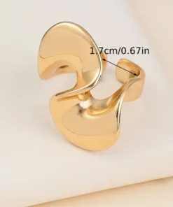 Alternative view of ασημένιον ανοικτό άκρο δαχτυλίδι - gold