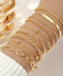 11pcs αλυσίδες με ρόμβους gold