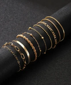 Alternative view of 11pcs αλυσίδες με ρόμβους gold