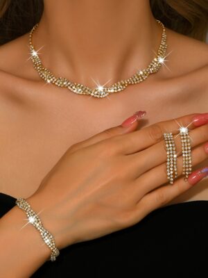 Alternative view of 1 Σετ Κομψό Σετ Κοσμημάτων με Στρας silver