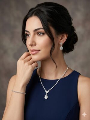 Σετ Κοσμημάτων με Κολιέ σε Σχήμα Σταγόνας Νερού, Σκουλαρίκια και Βραχιόλι