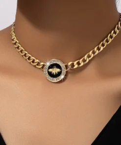 Alternative view of Γυναικείο Hip Hop Choker Κολιέ με Cuban Αλυσίδα - silver