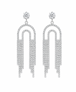 Alternative view of Γυναικεία Μακριά Σκουλαρίκια Tassel με Στρας