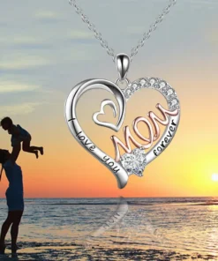 Alternative view of Κολιέ Καρδιά "Mom Forever" με Ζιργκόν