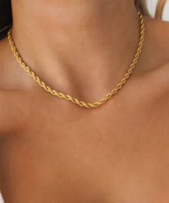 Alternative view of Γυναικείο Κολιέ Rope Chain από Ανοξείδωτο Ατσάλι Επιχρυσωμένο 18Κ